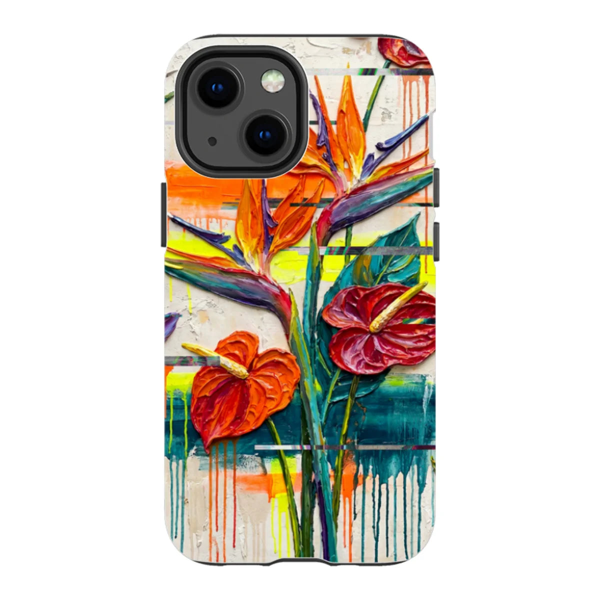 Tropical Flowers by Frida Lövström — iPhone 13 Mini Tough Case — Finnaij