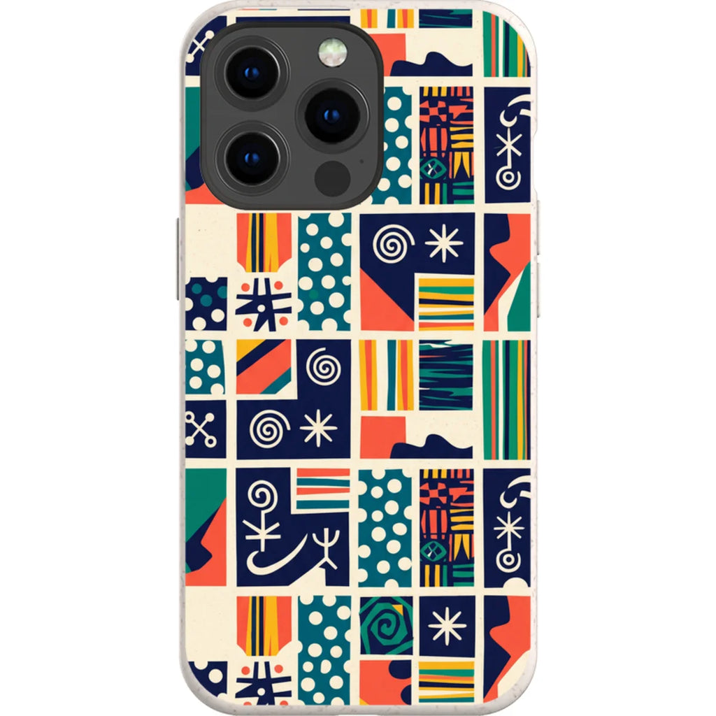 Coastal Indigo Tiles by Ada Okoye — iPhone 13 Pro iPhone Bio-degradable Case — Finnaij
