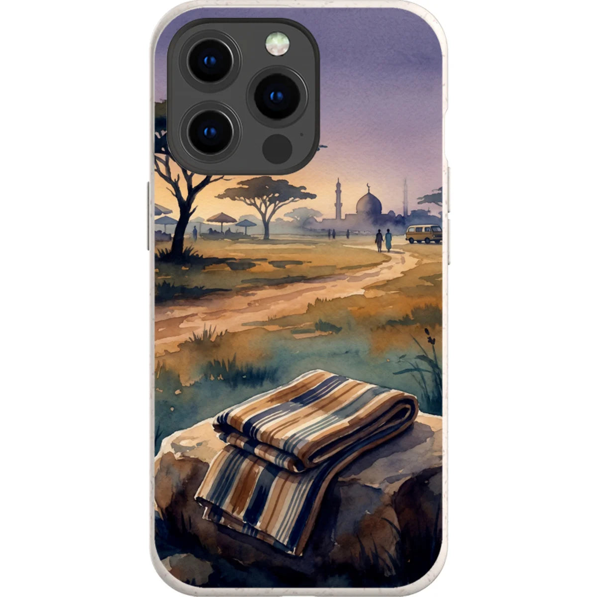 Aso-Oke Accent in the Landscape by Tobi Akinyemi — iPhone 13 Pro iPhone Bio-degradable Case — Finnaij
