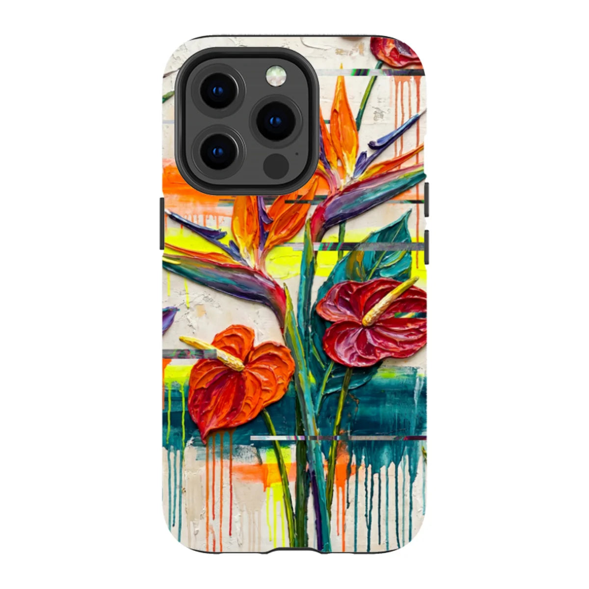 Tropical Flowers by Frida Lövström — iPhone 13 Pro Magsafe Tough Case — Finnaij