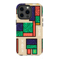 Ankara Blocks on Sand by Ada Okoye — iPhone 13 Pro MagSafe Tough Case — Finnaij