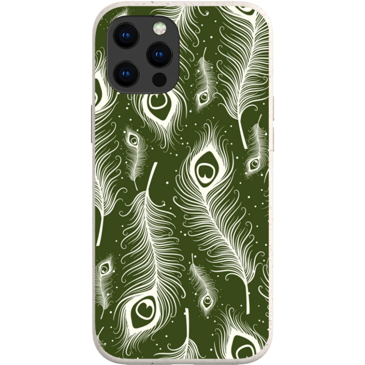 Feathers in Bloom Army Green — iPhone 13 Pro Max iPhone Bio-degradable Case — Finnaij