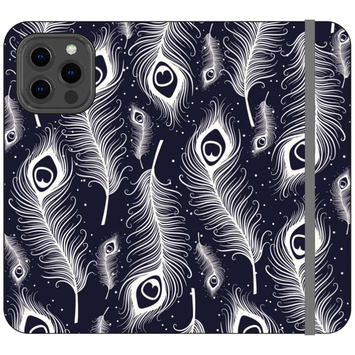 Feathers in Bloom Vegan Leather — iPhone 13 Pro Max Wallet Case — Finnaij