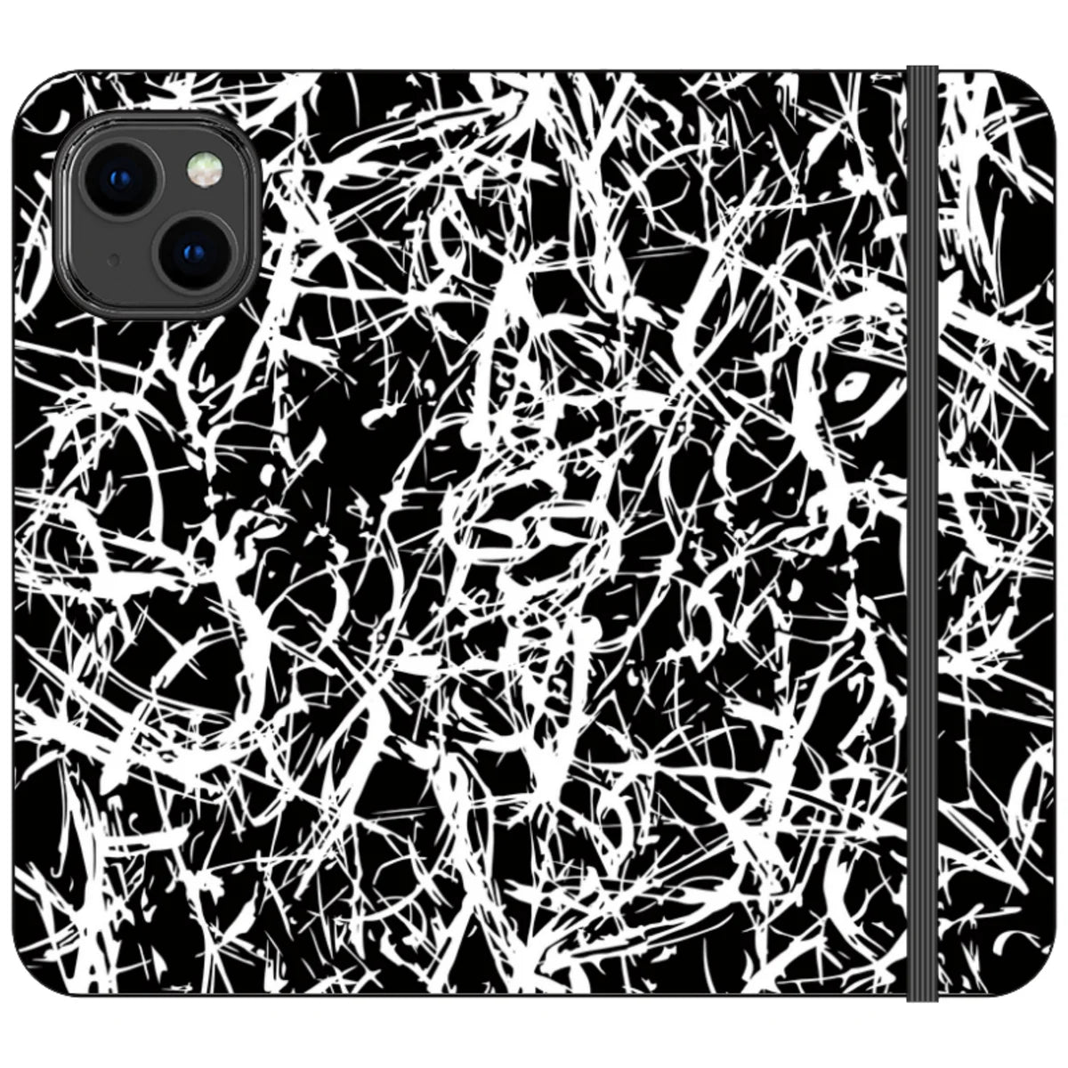 Black-White Grunge — iPhone 14 Wallet Case — Finnaij