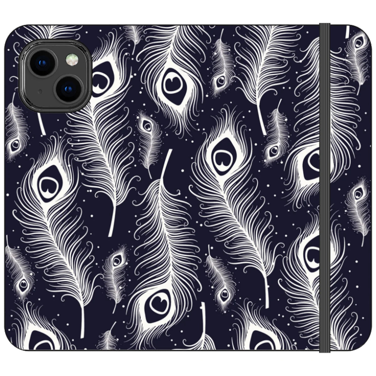 Feathers in Bloom Vegan Leather — iPhone 14 Wallet Case — Finnaij