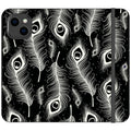 Feathers in Bloom Black- iPhone Folio Wallet Case — iPhone 14 — Finnaij