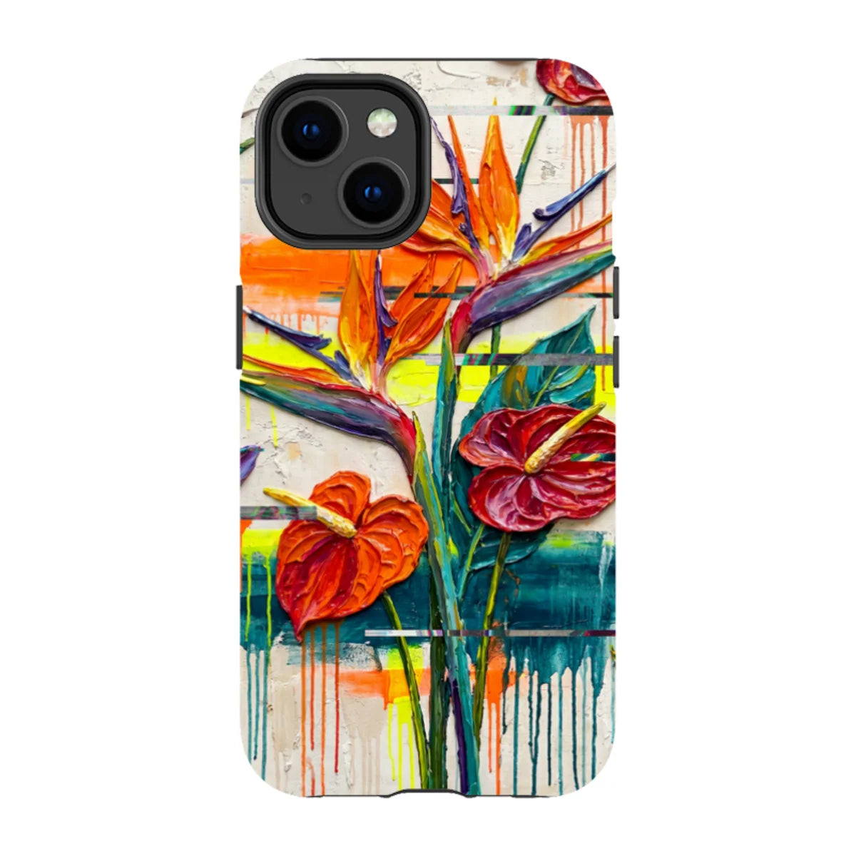 Tropical Flowers by Frida Lövström — iPhone 14 Tough Case — Finnaij