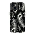 Feathers in Bloom Black — iPhone 14 Tough Case — Finnaij