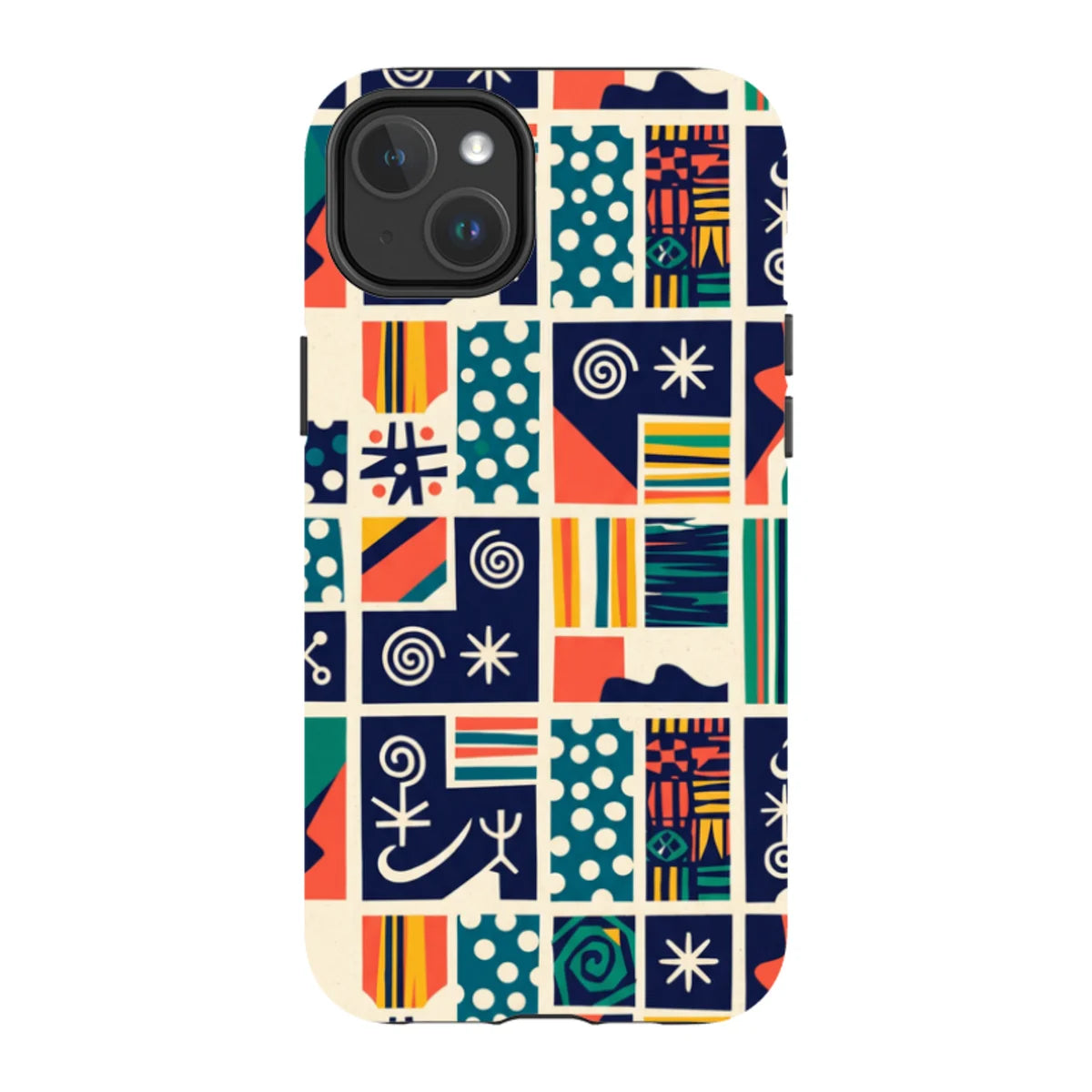 Coastal Indigo Tiles by Ada Okoye — iPhone 14 Plus MagSafe Tough Case — Finnaij