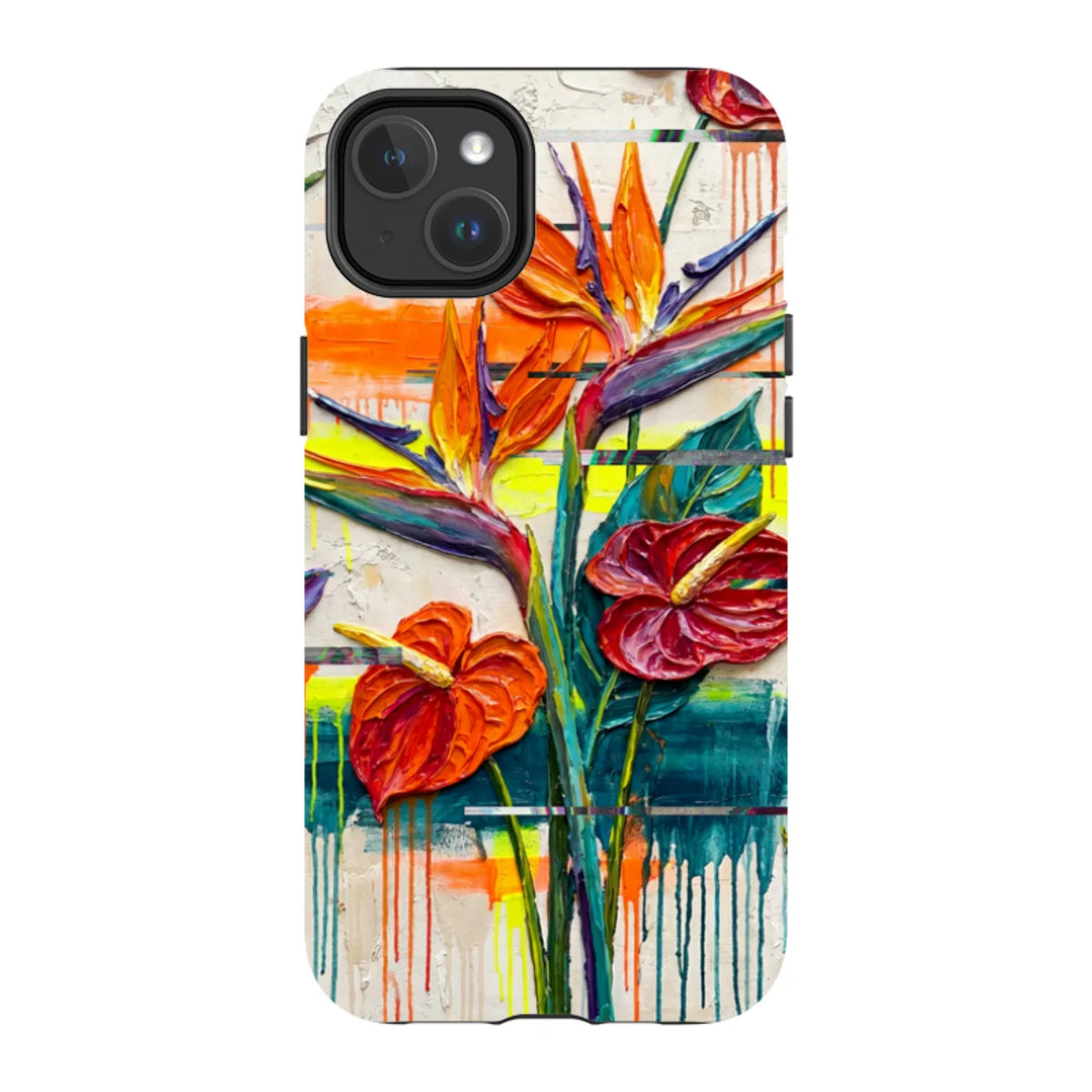 Tropical Flowers by Frida Lövström — iPhone 14 Plus Magsafe Tough Case — Finnaij