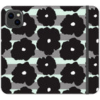 Bold Floral Black — iPhone 14 Plus Wallet Case — Finnaij