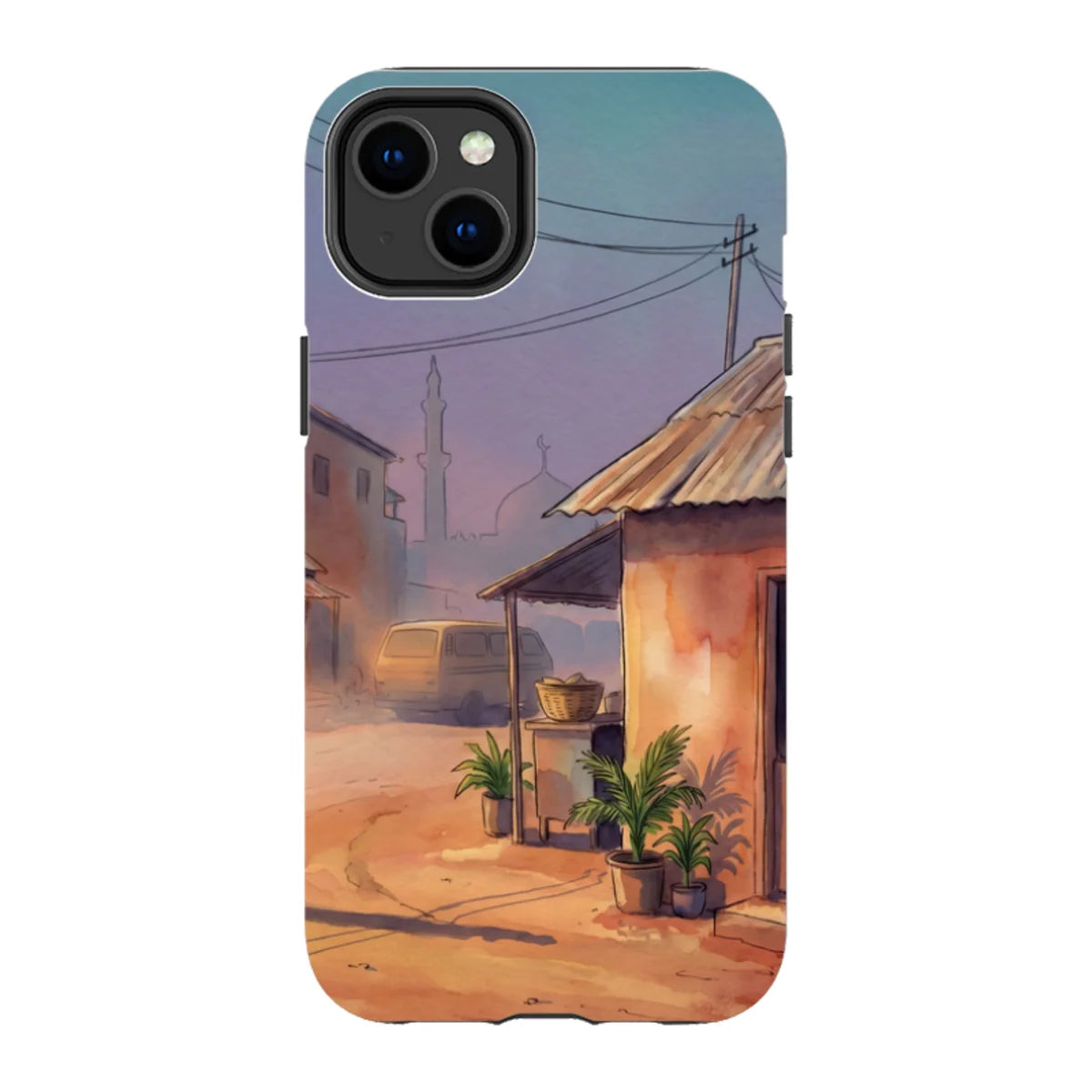 City Edge Quiet Street by Tobi Akinyemi — iPhone 14 Plus Tough Case — Finnaij