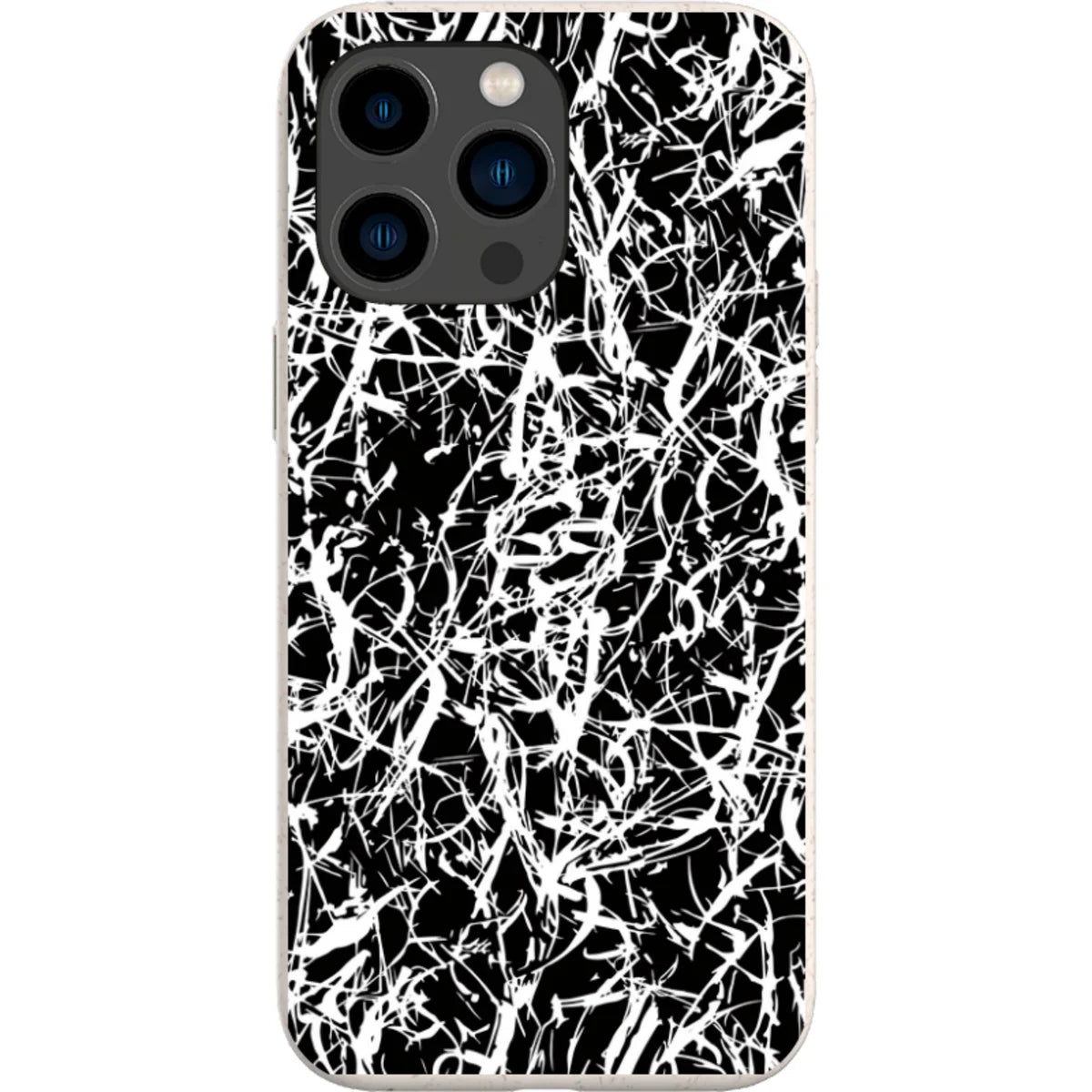 Black-White Grunge — iPhone 14 Pro Max iPhone Bio-degradable Case — Finnaij