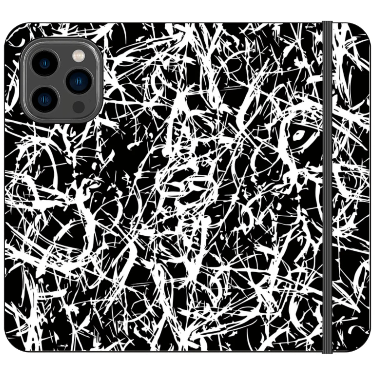 Black-White Grunge — iPhone 14 Pro Max Wallet Case — Finnaij