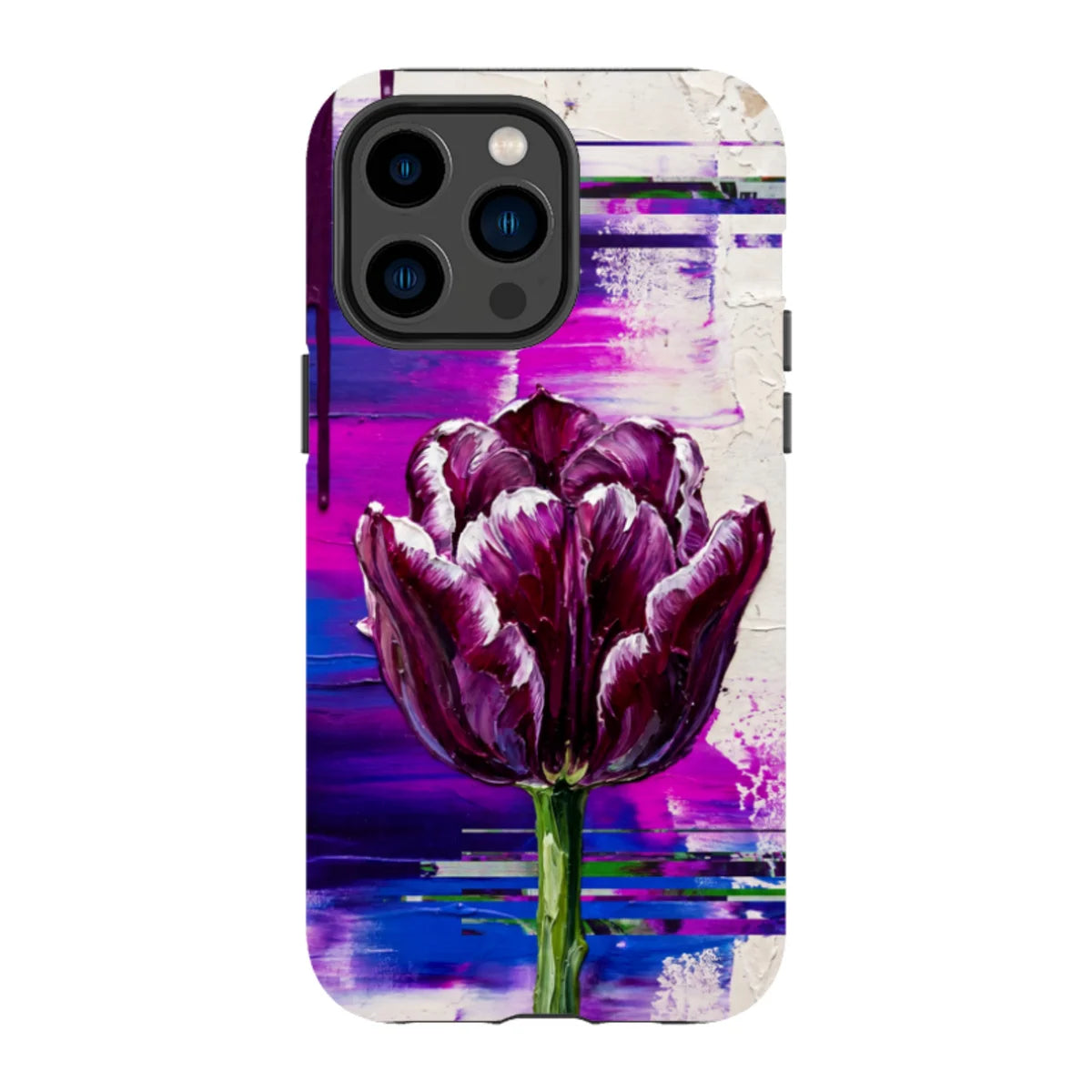 Single Dramatic Tulip by Frida Lövström — iPhone 14 Pro Max Tough Case in Matte Tough Case — Finnaij