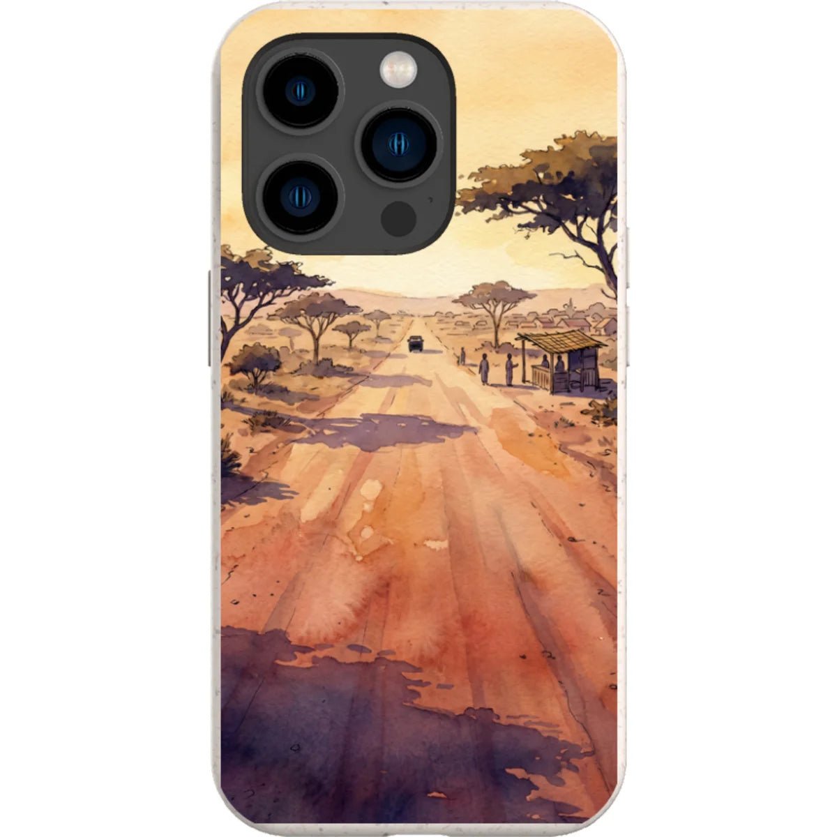 Laterite Road Golden Hour by Tobi Akinyemi — iPhone 14 Pro iPhone Bio-degradable Case — Finnaij