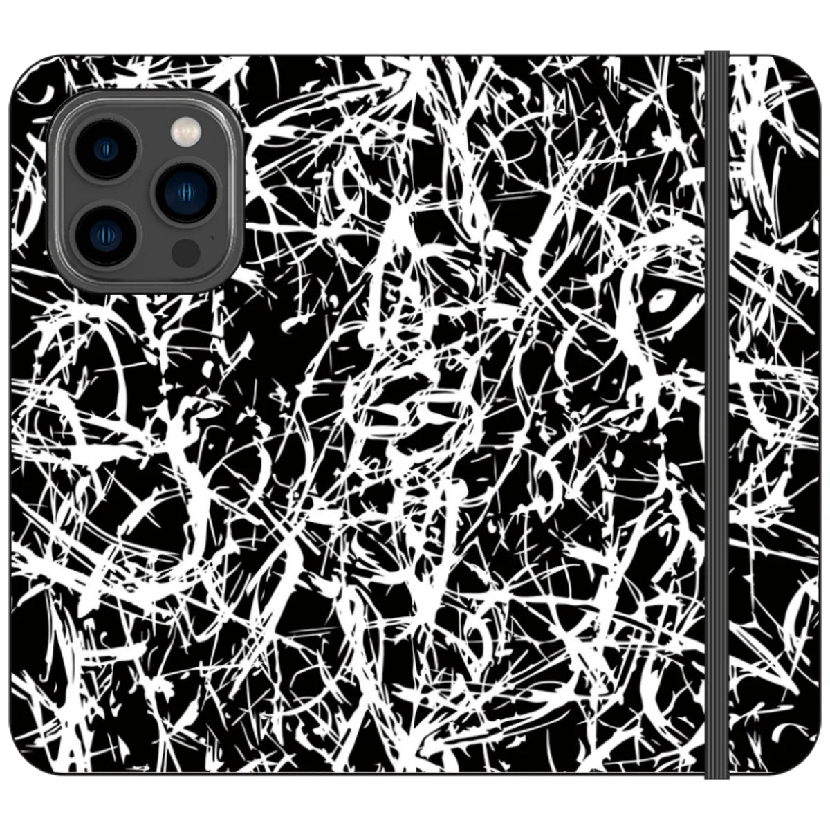 Black-White Grunge — iPhone 14 Pro Wallet Case — Finnaij