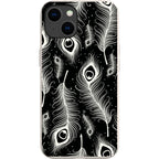 Feathers in Bloom Black — iPhone 15 iPhone Bio-degradable Case — Finnaij