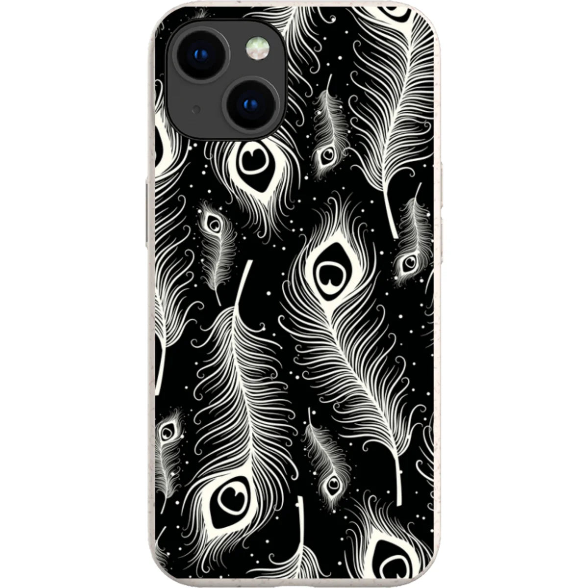Feathers in Bloom Black — iPhone 15 iPhone Bio-degradable Case — Finnaij