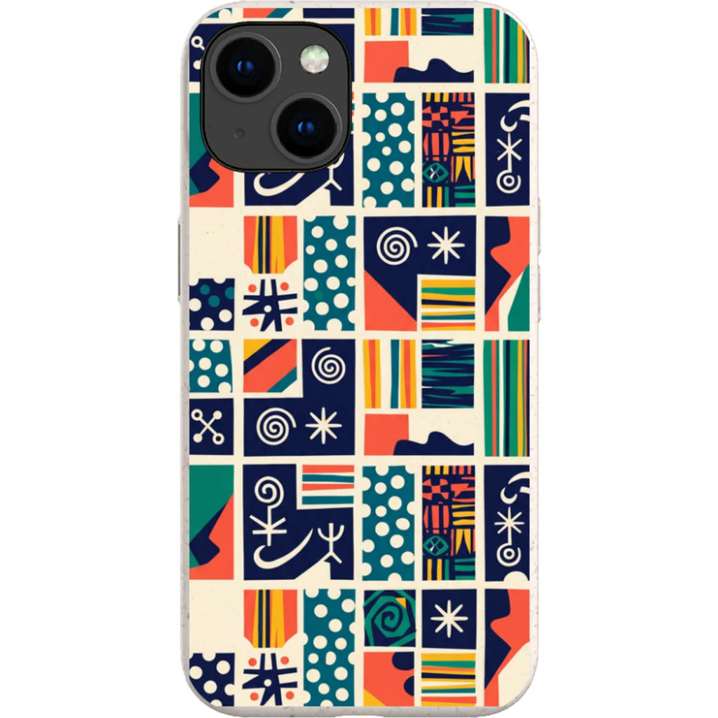 Coastal Indigo Tiles by Ada Okoye — iPhone 15 iPhone Bio-degradable Case — Finnaij