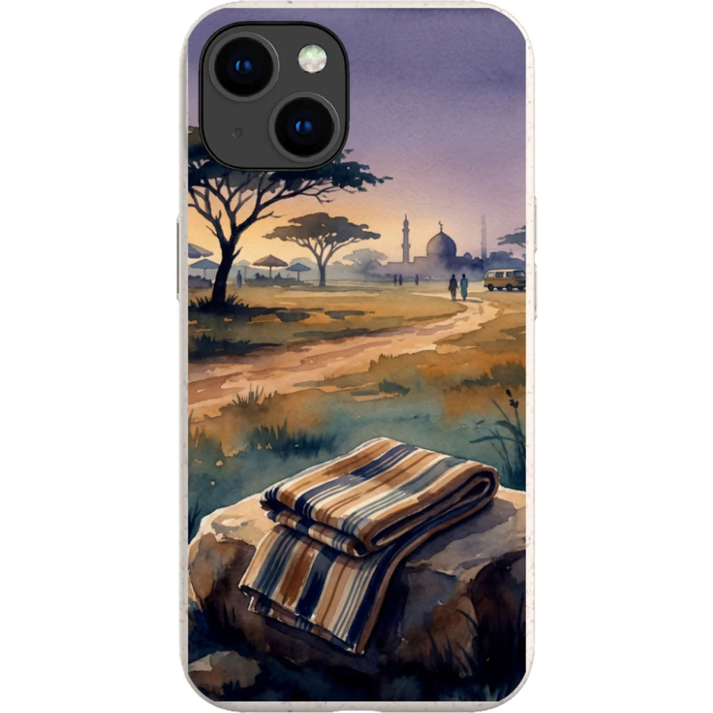 Aso-Oke Accent in the Landscape by Tobi Akinyemi — iPhone 15 iPhone Bio-degradable Case — Finnaij