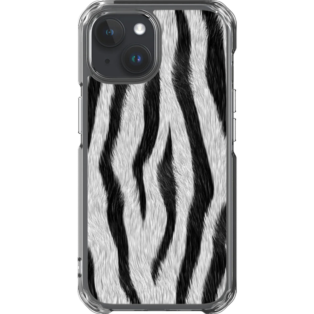 Zebra Groove — iPhone 15 Magsafe Clear Impact Case — Finnaij