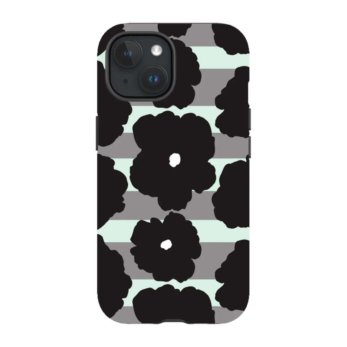 Bold Floral Black — iPhone 15 Magsafe Tough Case — Finnaij