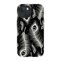 Feathers in Bloom Black — iPhone 15 Magsafe Tough Case — Finnaij