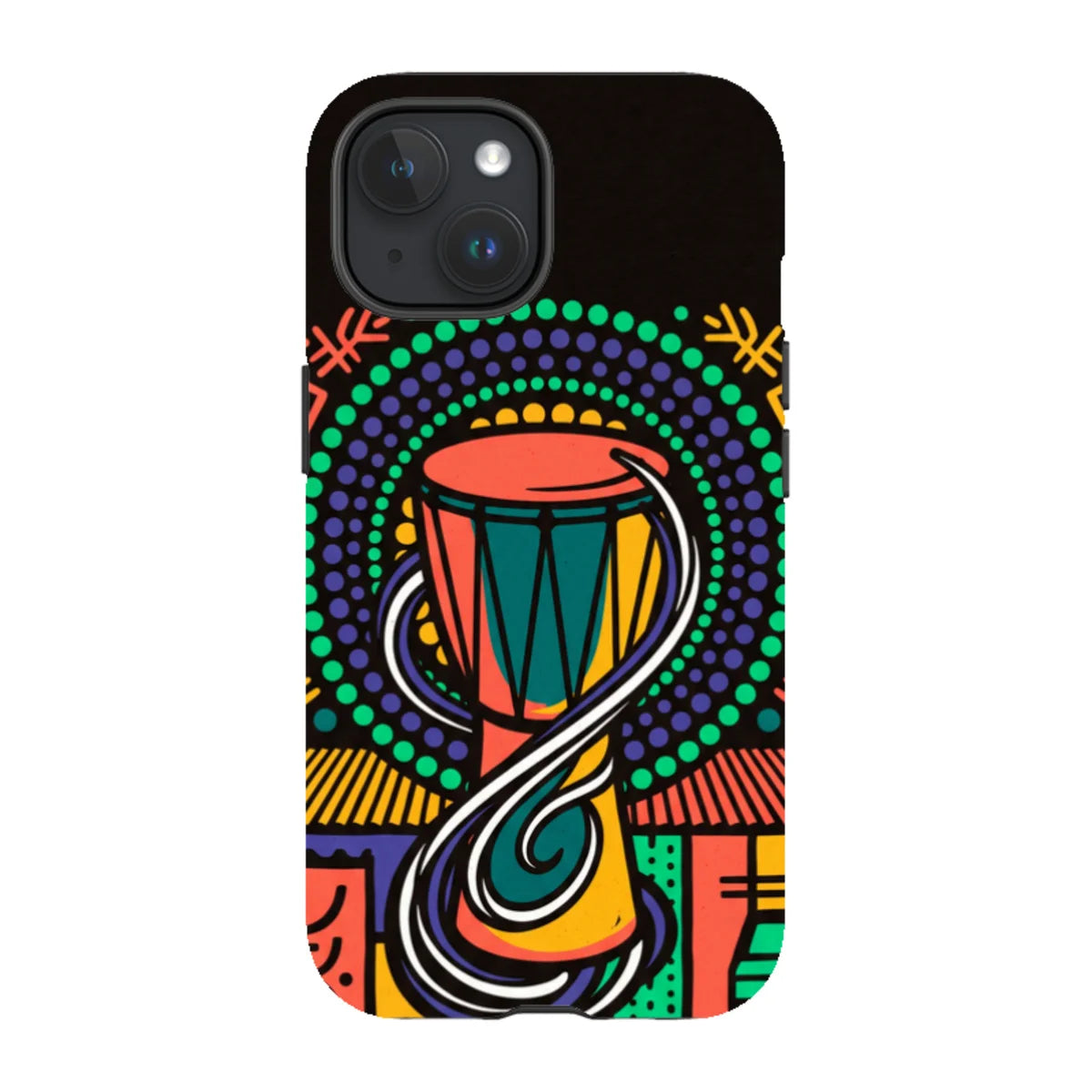 Talking Drum Halo by Ada Okoye — iPhone 15 MagSafe Tough Case — Finnaij