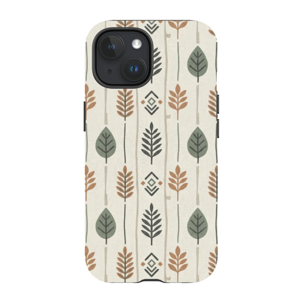 Birch and Linen Pattern by Elsi Vaarala — iPhone 15 Magsafe Tough Case — Finnaij
