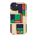 Ankara Blocks on Sand by Ada Okoye — iPhone 15 MagSafe Tough Case — Finnaij