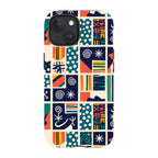 Coastal Indigo Tiles by Ada Okoye — iPhone 15 MagSafe Tough Case — Finnaij