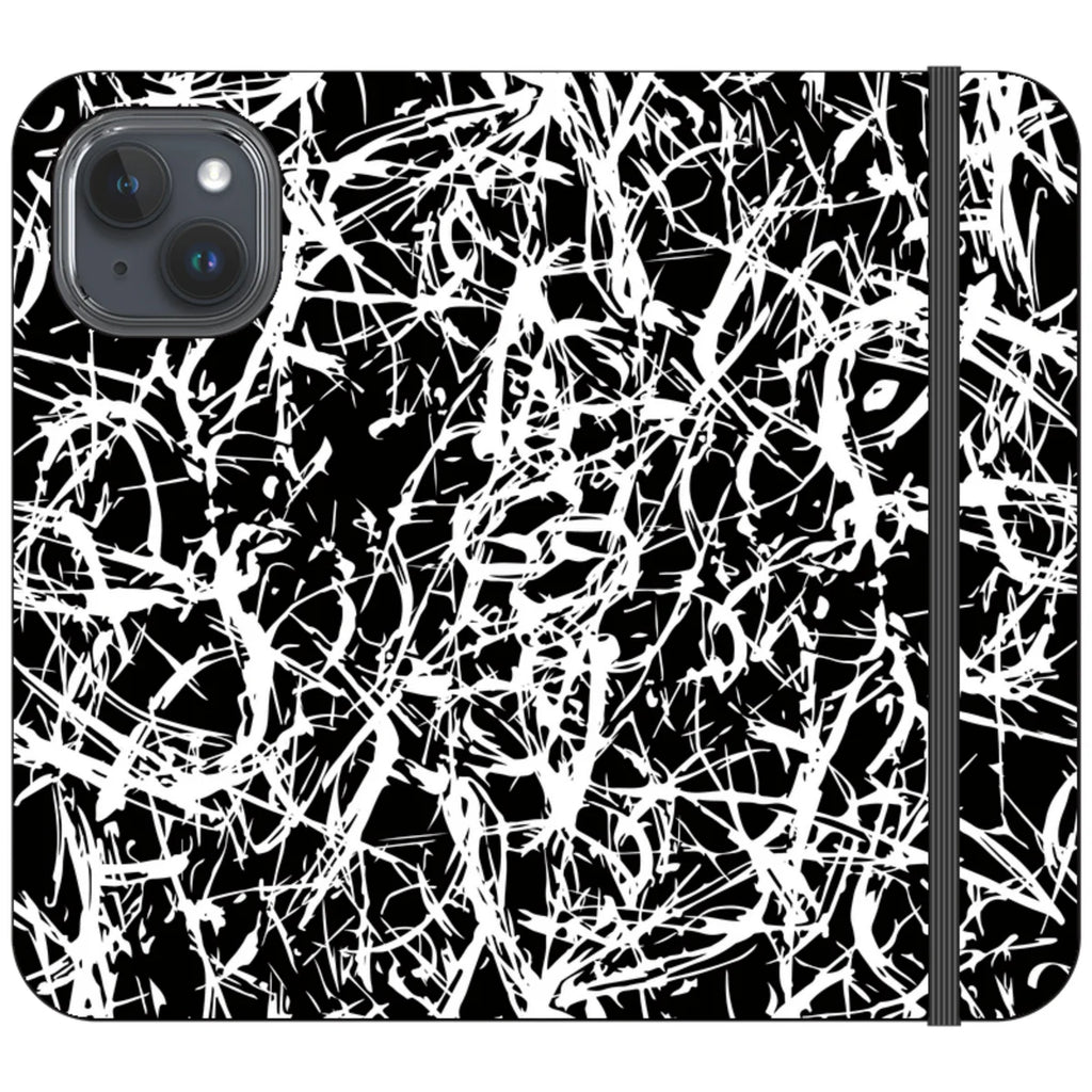 Black-White Grunge — iPhone 15 Wallet Case — Finnaij