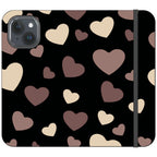 White & Black Hearts Vegan Leather — iPhone 15 Wallet Case — Finnaij