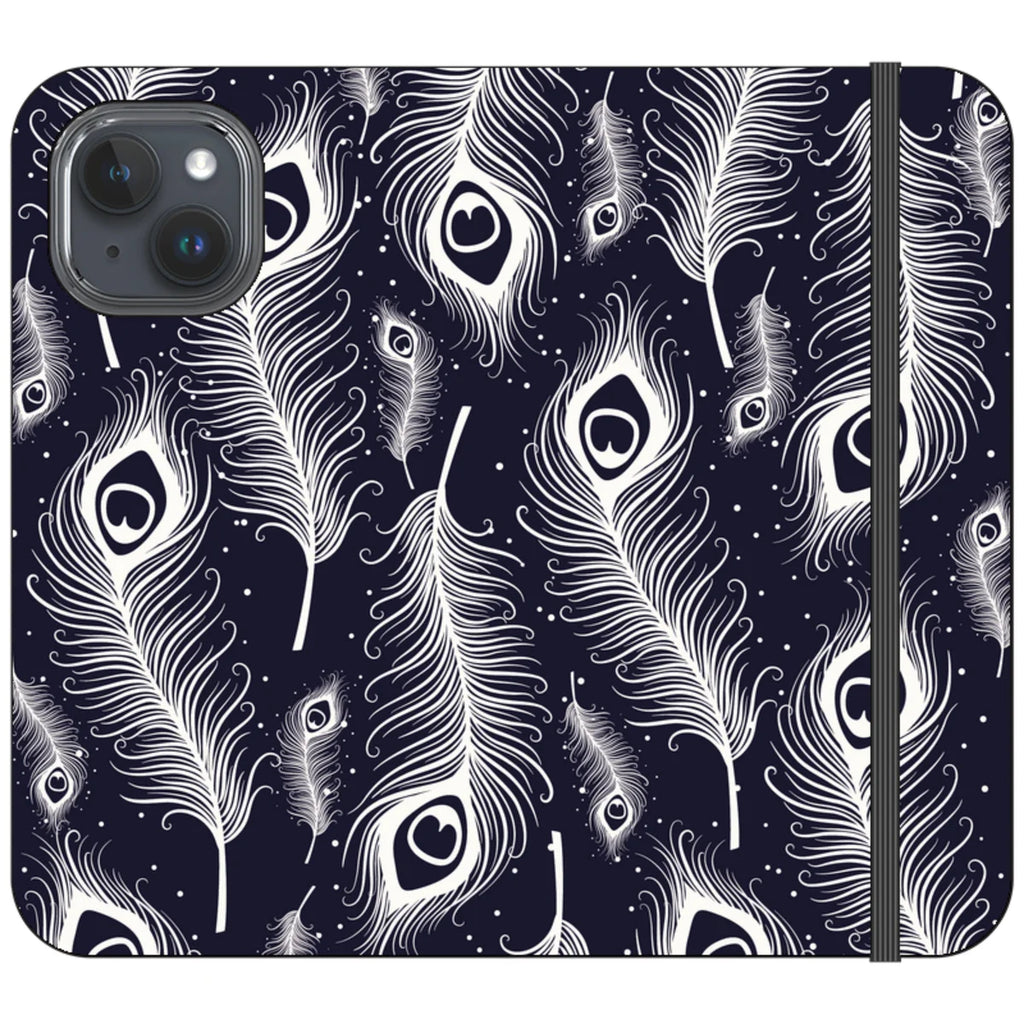 Feathers in Bloom Vegan Leather — iPhone 15 Wallet Case — Finnaij