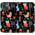 Nordic Ornament Black Vegan Leather — iPhone 15 Wallet Case — Finnaij