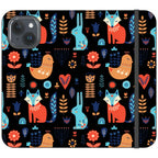 Nordic Ornament Black Vegan Leather — iPhone 15 Wallet Case — Finnaij