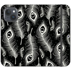 Feathers in Bloom Black- iPhone Folio Wallet Case — iPhone 15 — Finnaij