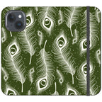 Feathers in Bloom Army Green — iPhone 15 Wallet Case — Finnaij