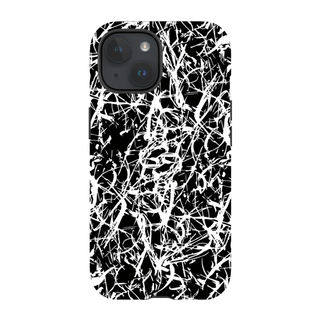 Black-White Grunge — iPhone 15 Tough Case — Finnaij