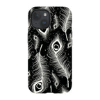 Feathers in Bloom Black — iPhone 15 Tough Case — Finnaij