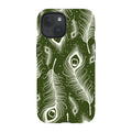 Feathers in Bloom Army Green — iPhone 15 Tough Case — Finnaij