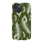 Feathers in Bloom Army Green — iPhone 15 Tough Case — Finnaij