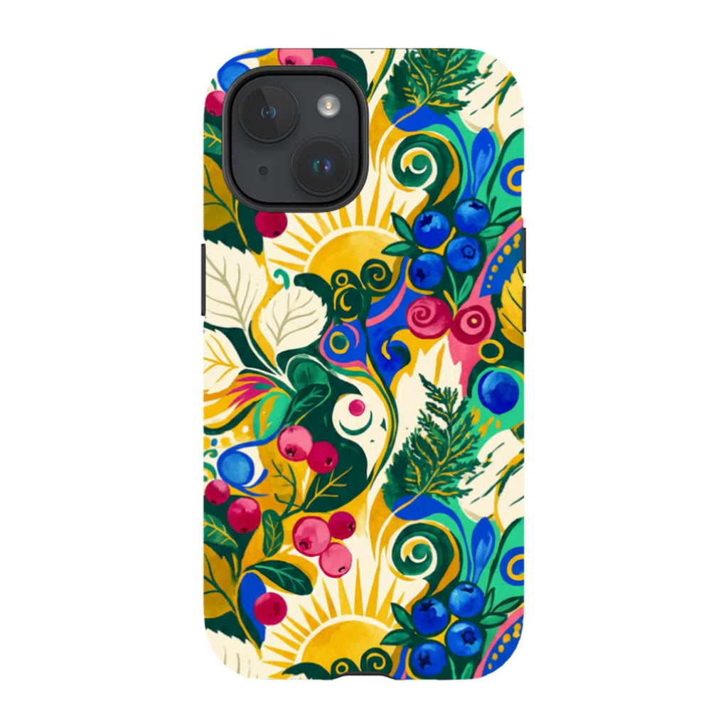Berry Meadow Glow by Aino Kallio — iPhone 15 Tough Case — Finnaij