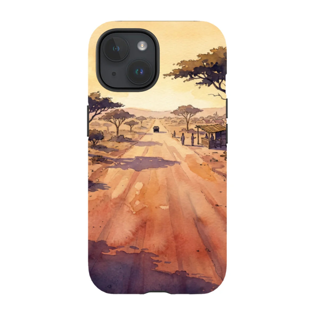 Laterite Road Golden Hour by Tobi Akinyemi — iPhone 15 Tough Case — Finnaij