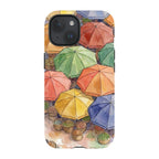 Market Umbrellas from Above by Tobi Akinyemi — iPhone 15 Tough Case — Finnaij