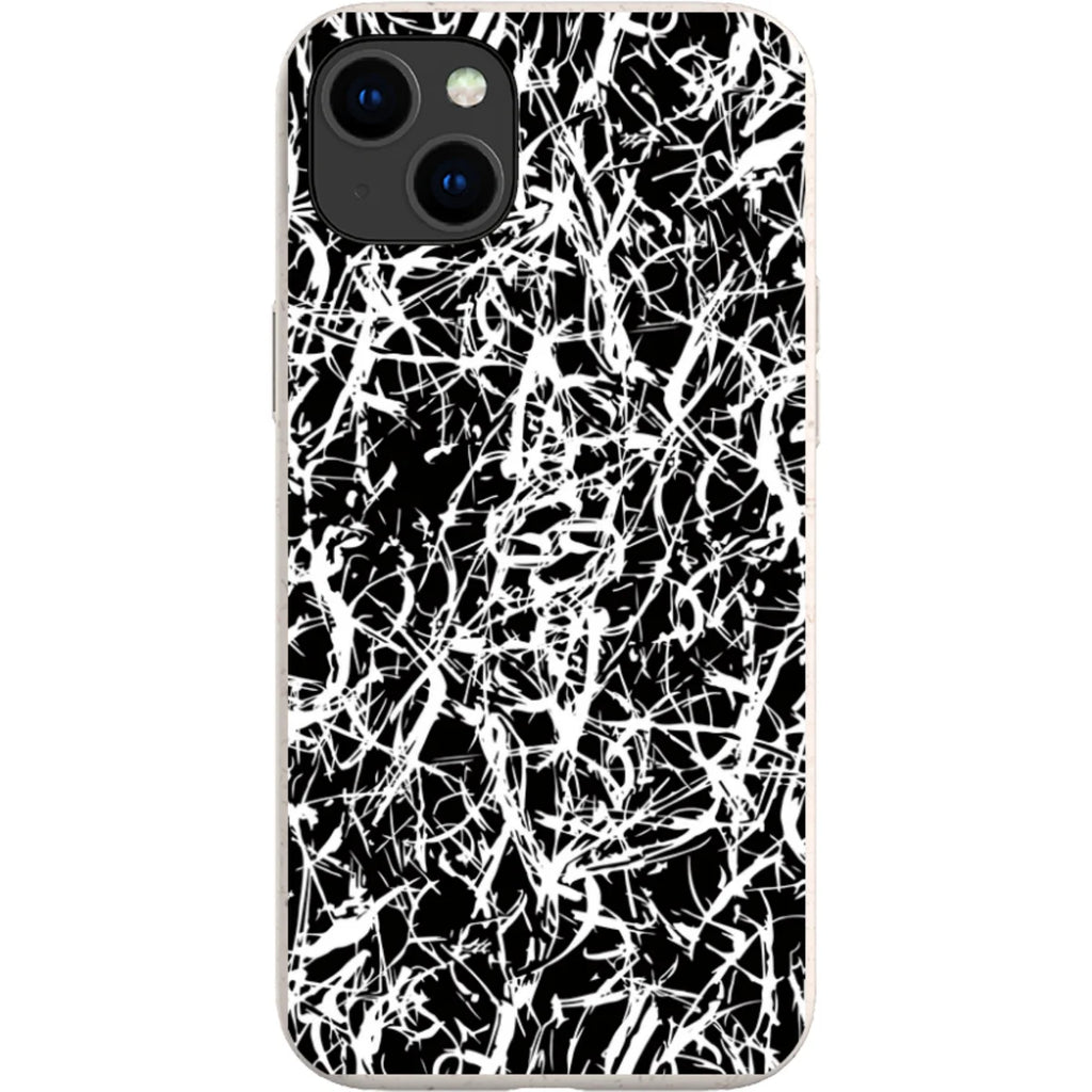Black-White Grunge — iPhone 15 Plus iPhone Bio-degradable Case — Finnaij