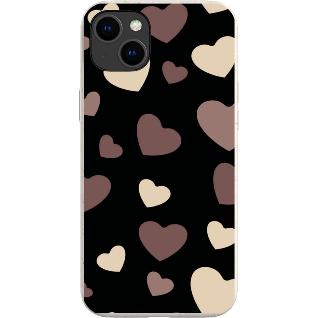 White & Black Hearts — iPhone 15 Plus iPhone Bio-degradable Case — Finnaij