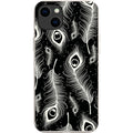 Feathers in Bloom Black — iPhone 15 Plus iPhone Bio-degradable Case — Finnaij