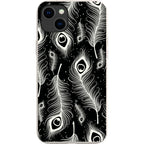 Feathers in Bloom Black — iPhone 15 Plus iPhone Bio-degradable Case — Finnaij